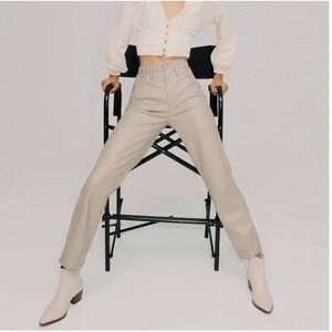 Madewell The Perfect Vintage Straight Faux Leather Jean Size 25